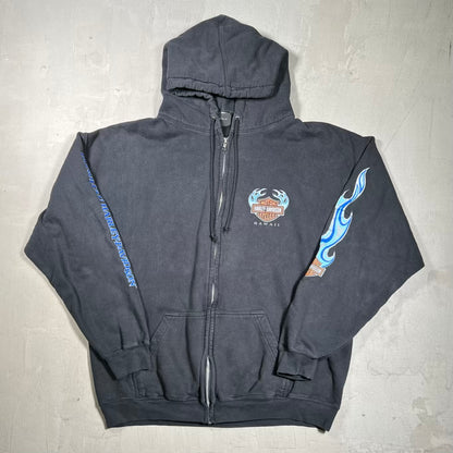 2014 Harley Davidson Honolulu Hawaii Black Zip Up Hoodie Size XL USED v20143