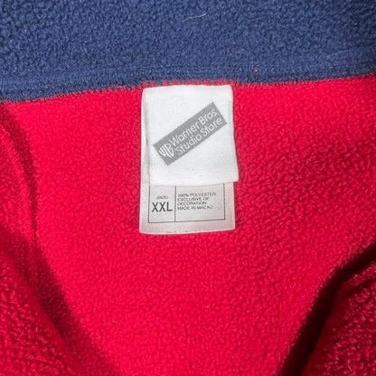 2000 Looney Tunes Embroidered Half Zip Red Fleece Size XXL USED v17046