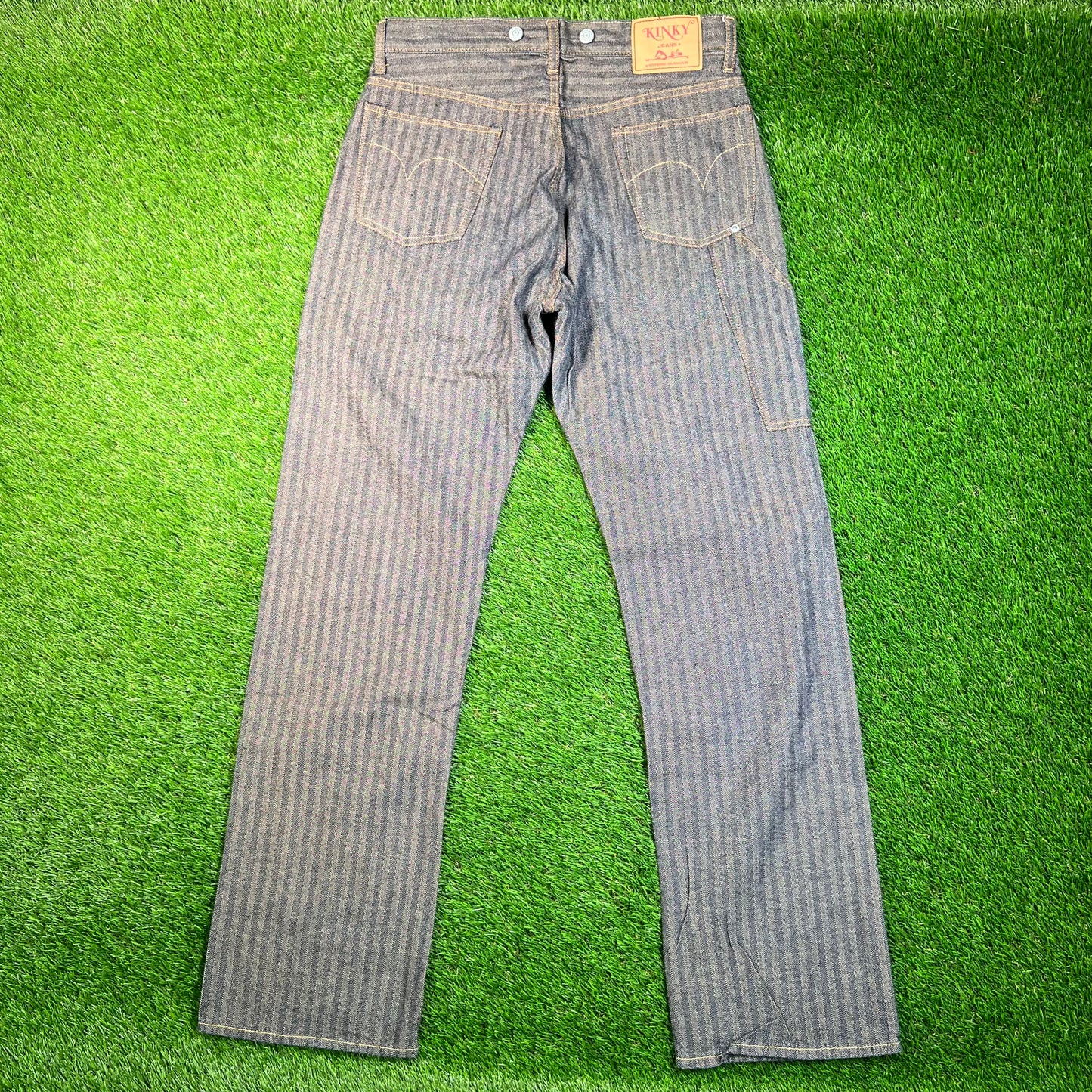 Y2K Hysteric Glamour Kinky Striped Painter Denim Jeans Size 30 USED x16838