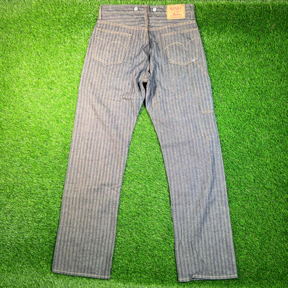 Y2K Hysteric Glamour Kinky Striped Painter Denim Jeans Size 30 USED x16838