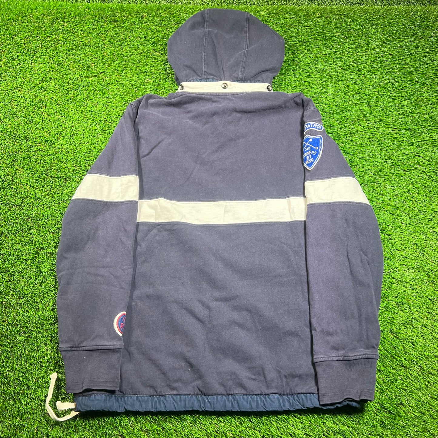 Y2K Polo Ralph Lauren Ski Club Detachable Navy Hood Polo Longsleeve Size XL USED v18379