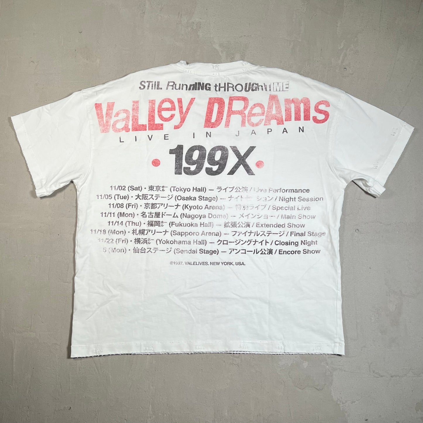Vale ValeStar Peral Jam White Tee Size Medium USED x17654