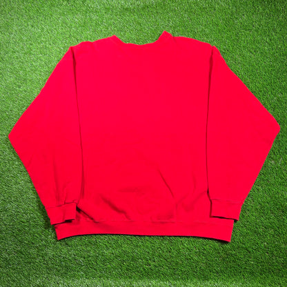 1990s Nike Red/Red Crewneck Size XL USED v18719