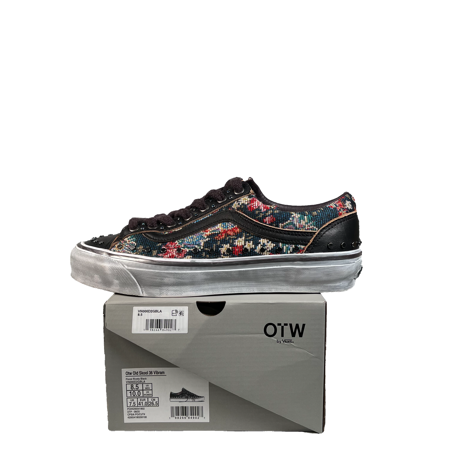 Vans OTW Old Skool 36 Vibram Floral Rivets Black (2025) Size 8.5 USED s21845