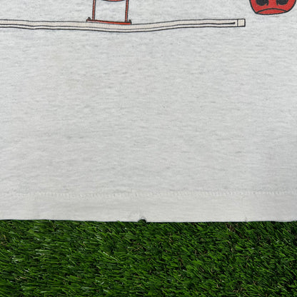 1990s Chicago Bulls Taz Loony Tunes White Tee Size XL USED v16739