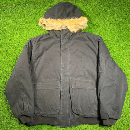 Supreme Reversible Faux Fur Black Hooded Work Jacket (2026) Size XL NEW x16530
