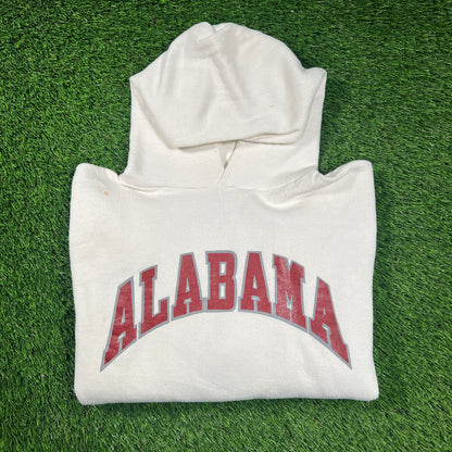 1990s Alabama White Champion Hoodie Size Medium USED v18302