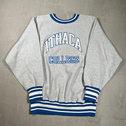 1990s Ithaca College Grey Crewneck Size Large USED v20136