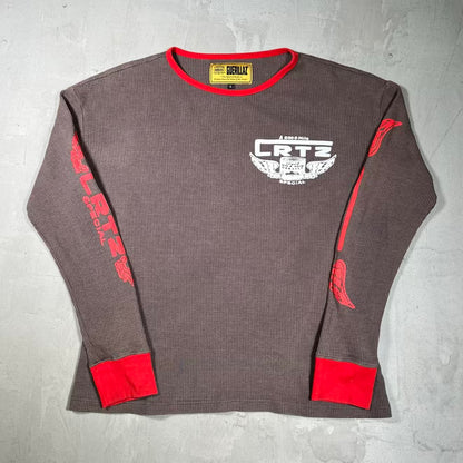 Corteiz Gasolina Brown Waffle Thermal Brown Size Large USED x18565
