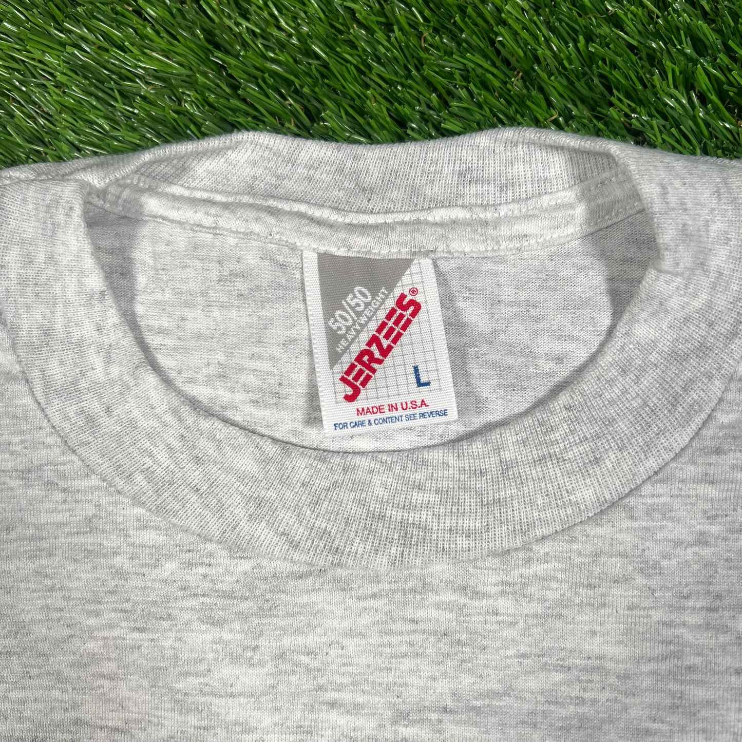 1990s "Born in the USA" Grey Humor Tee Size Large USED v17606