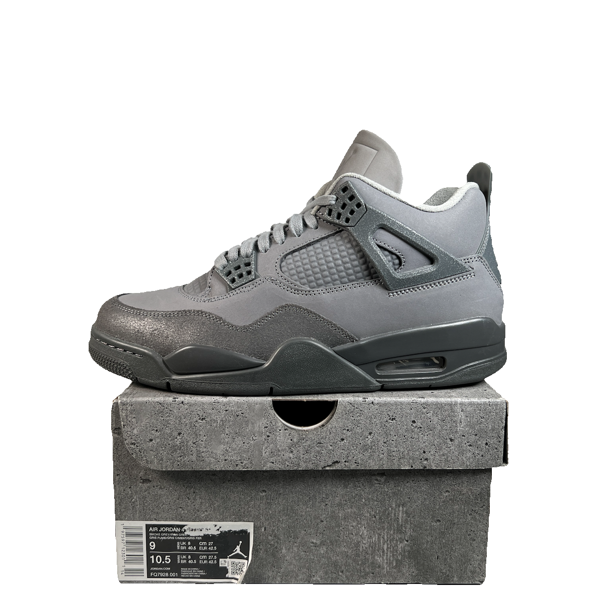 Jordan 4 Wet Cement (2024) Size 9 USED s23177