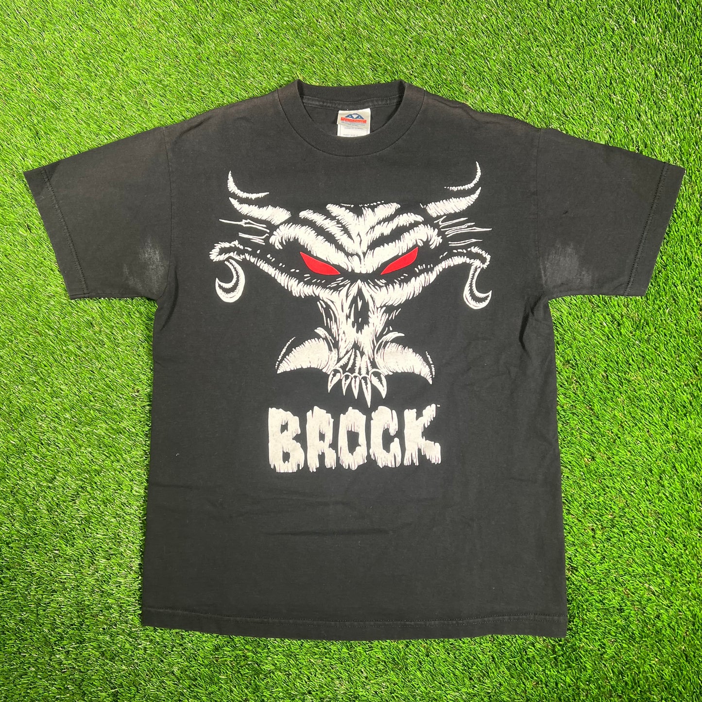 2002 WWE Brock Lesnar "Brock" Black Tee Size Small USED v18152