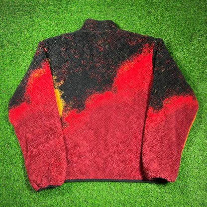 Stussy Lava Sherpa Reversible Fleece Zip Up Size XL USED x16649