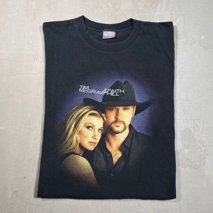 2000 Tim Mcgraw & Faith Hill Black Tour Tee Size Large USED v19540