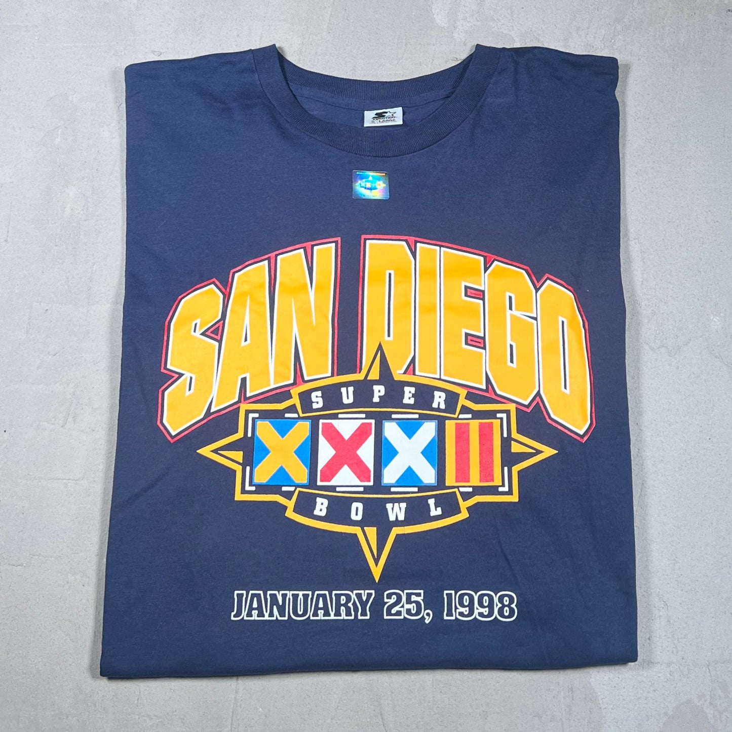 1998 San Diego Super Bowl Navy Tee Size XL NEW v14171