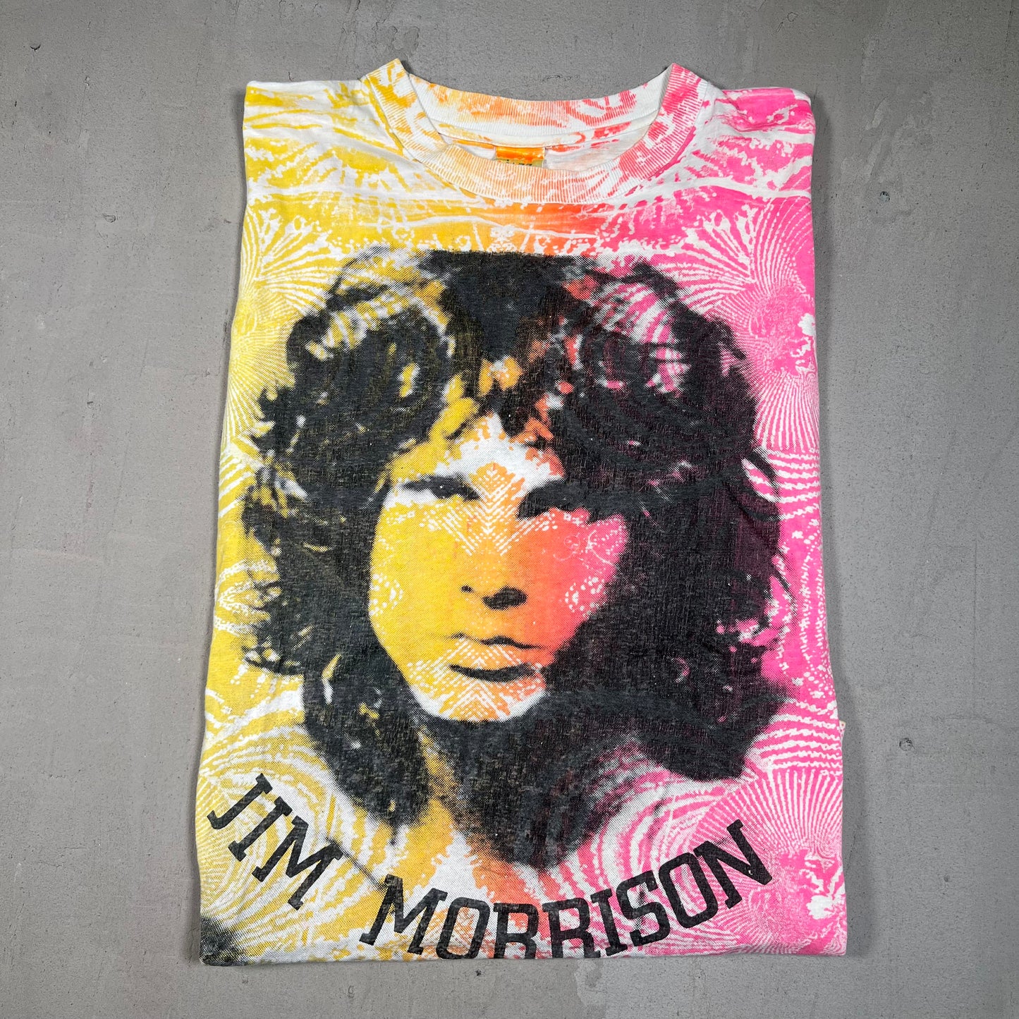 1980s Jim Morrison "Mosquitohead" Tie Dye Tee Size XL USED v19502