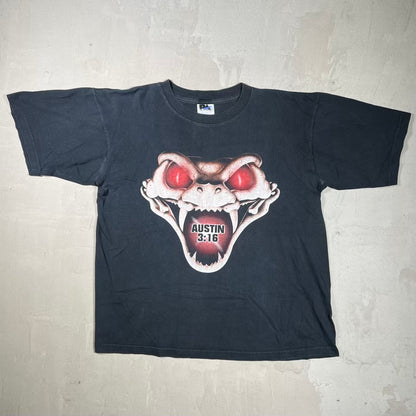 1998 Stone Cold WWF Dont Trust Anybody Black Tee Size Large USED v20152