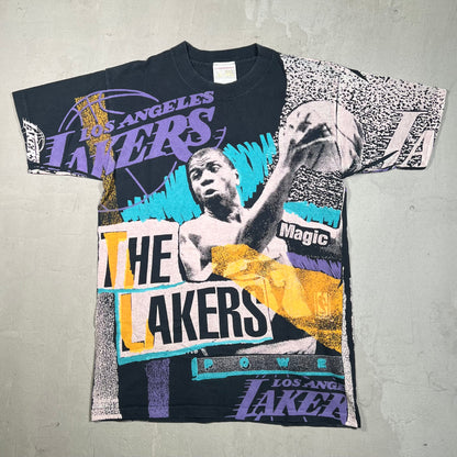 Magic Johnson Tag Lakers Full Pint Tee Size Small USED v5617