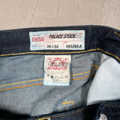 Palace Evisu Dice Dark Denin Jeans Size 36 USED x17586