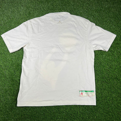 Jordan J Balvin Purple Jumpman White Tee Size Medium USED x14662