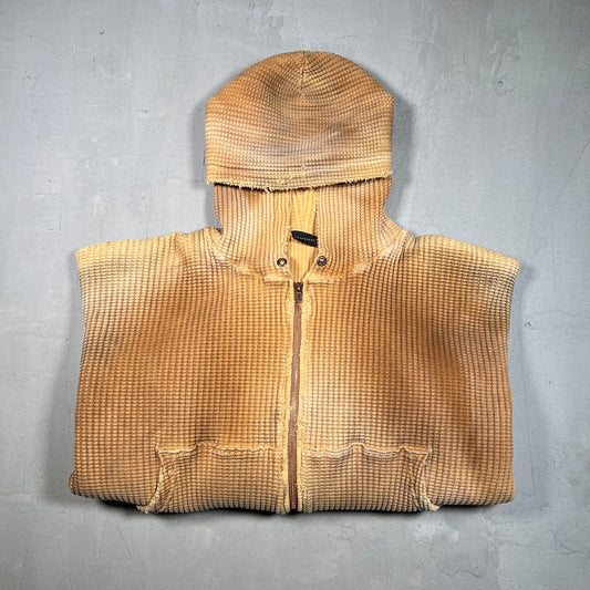 GV Gallery Raspberry Hills Waffle Dyed Heavy Thermal Zip Up Hoodie Size Small USED x17203