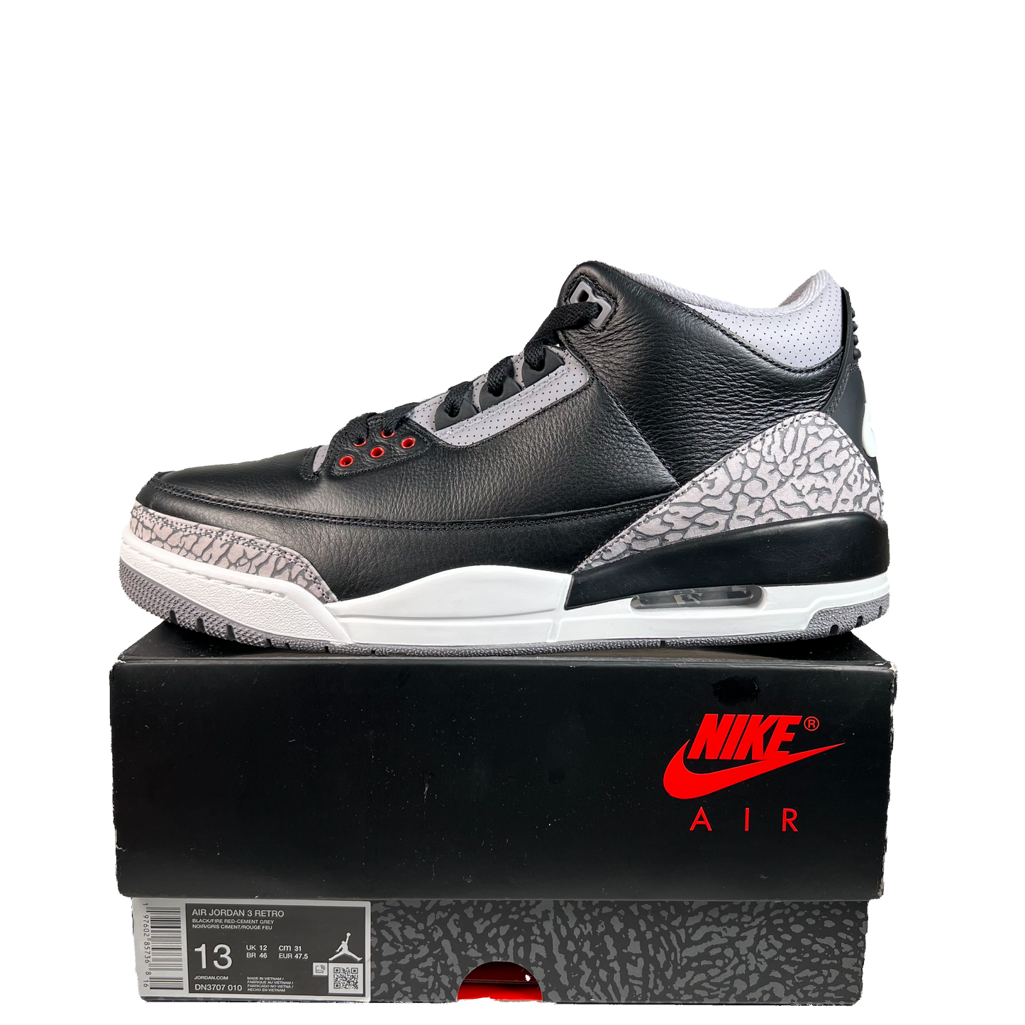 Jordan 3 Black Cement (2024) Size 13 NEW s22304