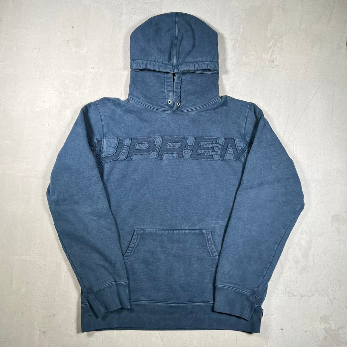 Supreme Set In Navy Blue Hoodie (2019) Size Medium USED x18953