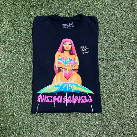 Nicki Minaj 2019 World Tour Black Tee Size XL USED x13619