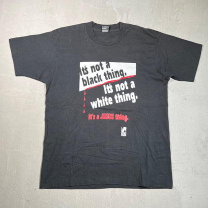 1990s "It's a Jesus Thing" Black Double Sided Tee Size Large USED v14382