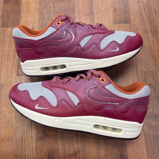Nike Air Max 1 Patta Waves Rush Maroon (with Bracelet) Size 10.5 USED s17081