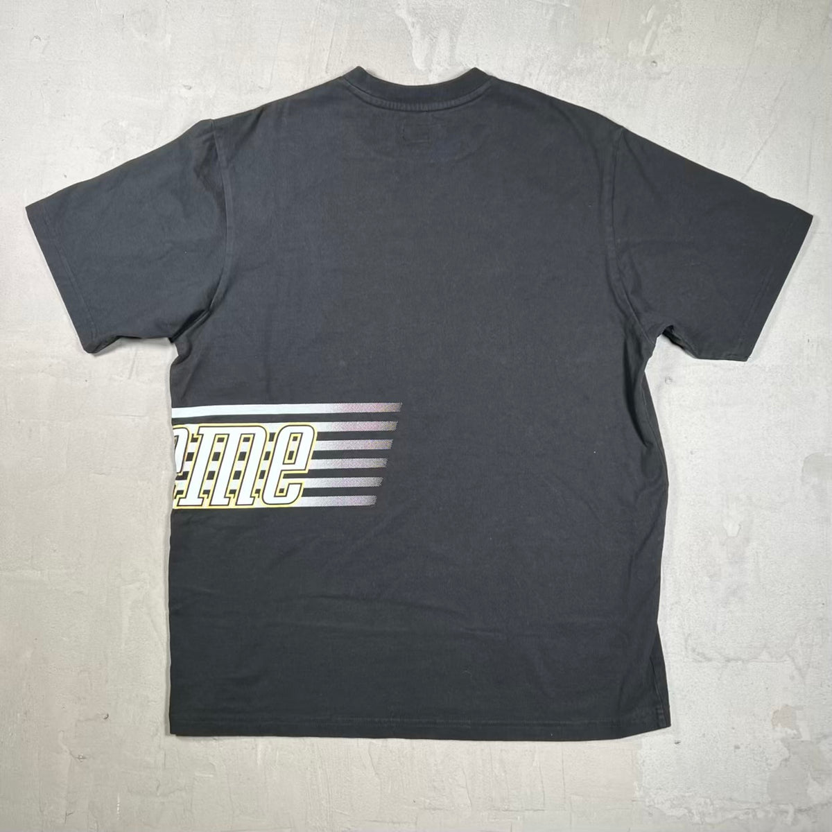 Supreme Side Logo Black Tee (2020) Size Medium USED x18939