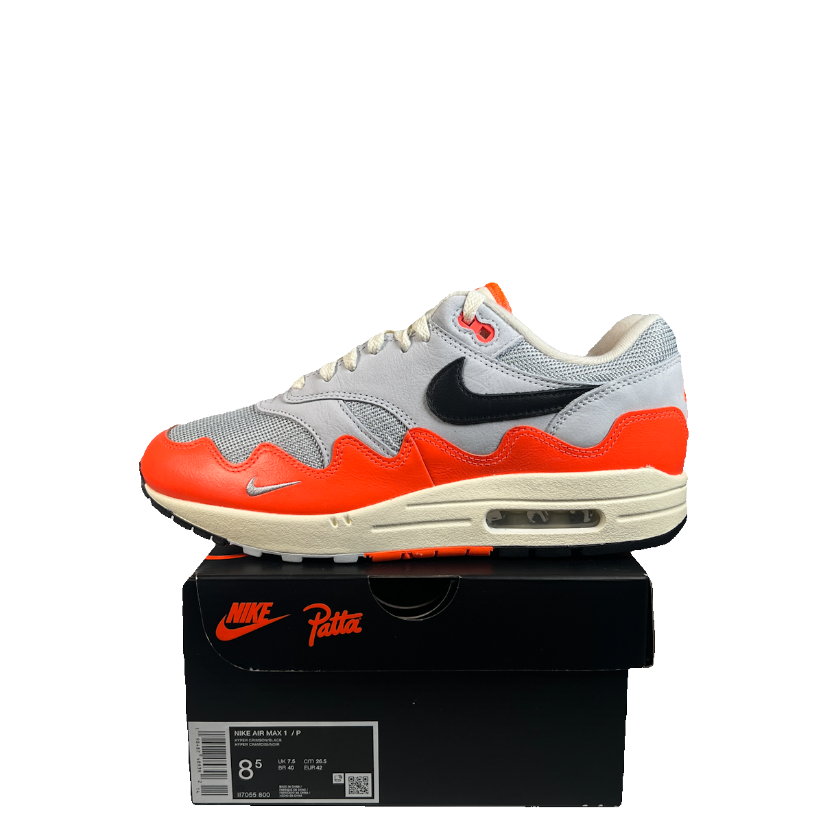 Nike Air Max 1 Patta Waves Hyper Crimson Pure Platinum (2026) Size 8.5 NEW s22645