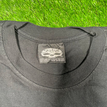 2007 Skull Bone Ghost Rider Flame Black Tee Size XL USED v18696