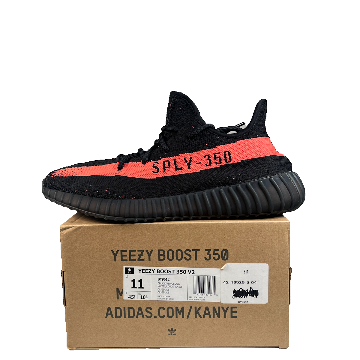 Yeezy 350 Core Black Red (2016) Size 11 NEW s23203