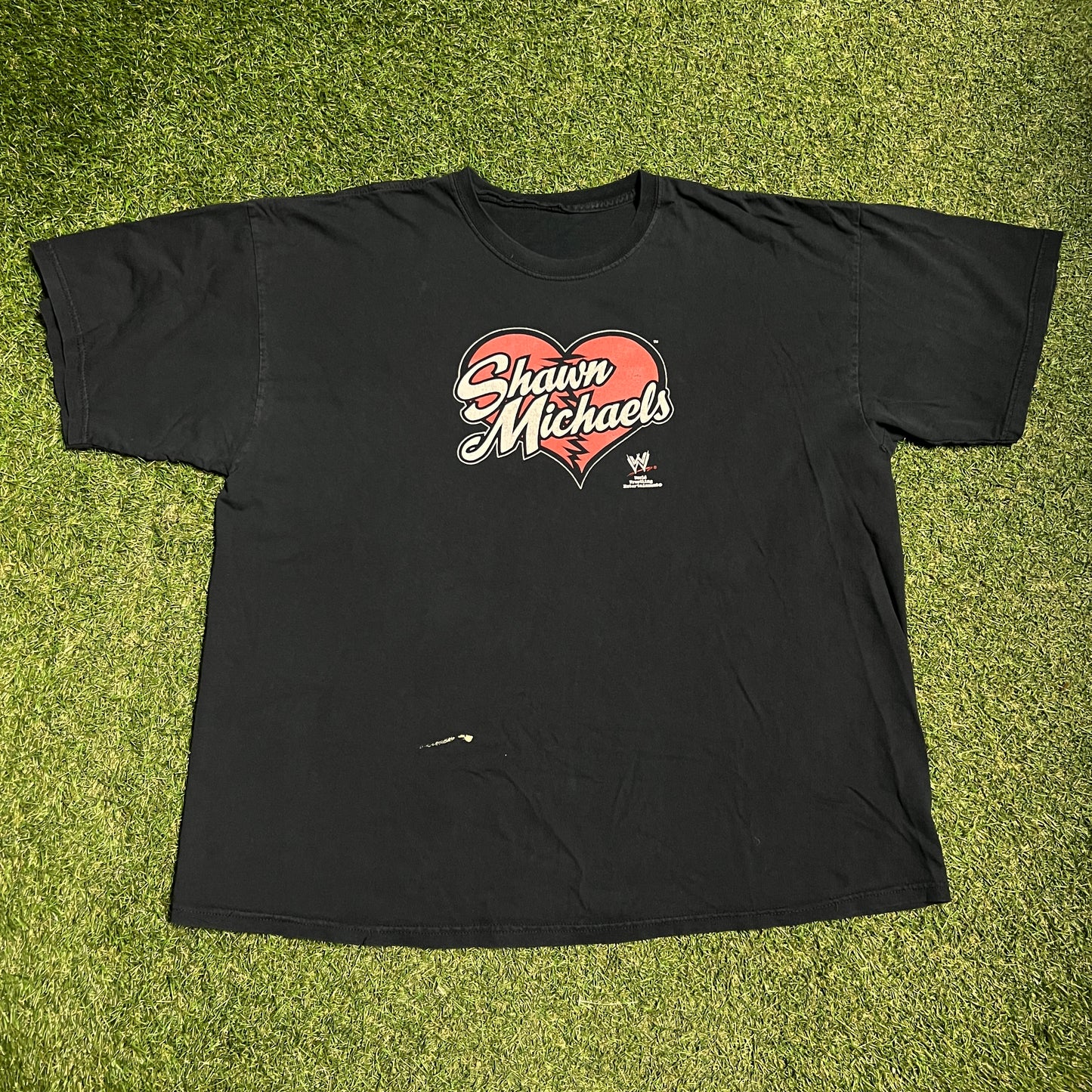 Y2K WWE Shawn Michael Broken Heart Black Tee Size XL USED v15935