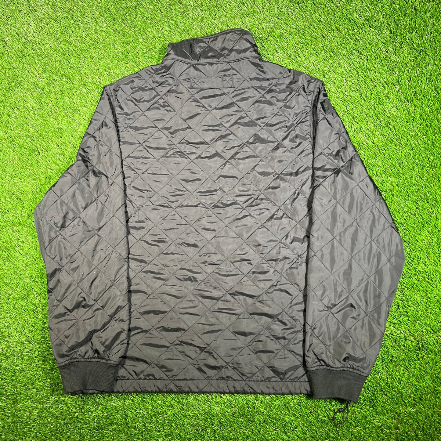 Supreme Arc Logo Quilted Half Zip Black Pullover (2017) Size Large USED x15725