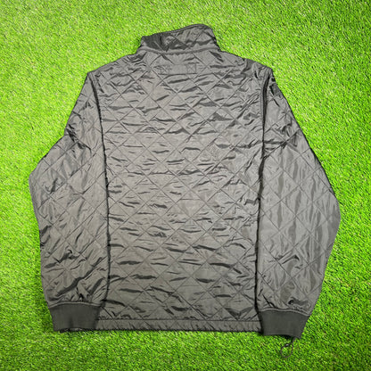 Supreme Arc Logo Quilted Half Zip Black Pullover (2017) Size Large USED x15725