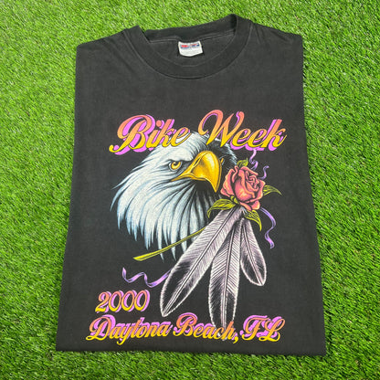 2000 Daytona Bike Week Black Cutoff Size Large USED v17058
