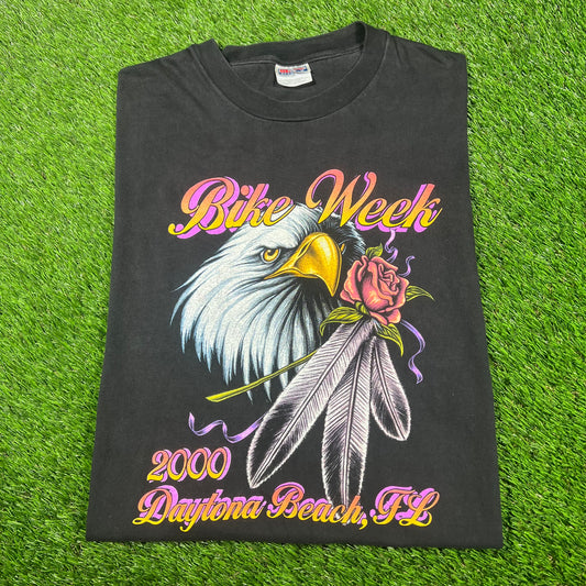 2000 Daytona Bike Week Black Cutoff Size Large USED v17058