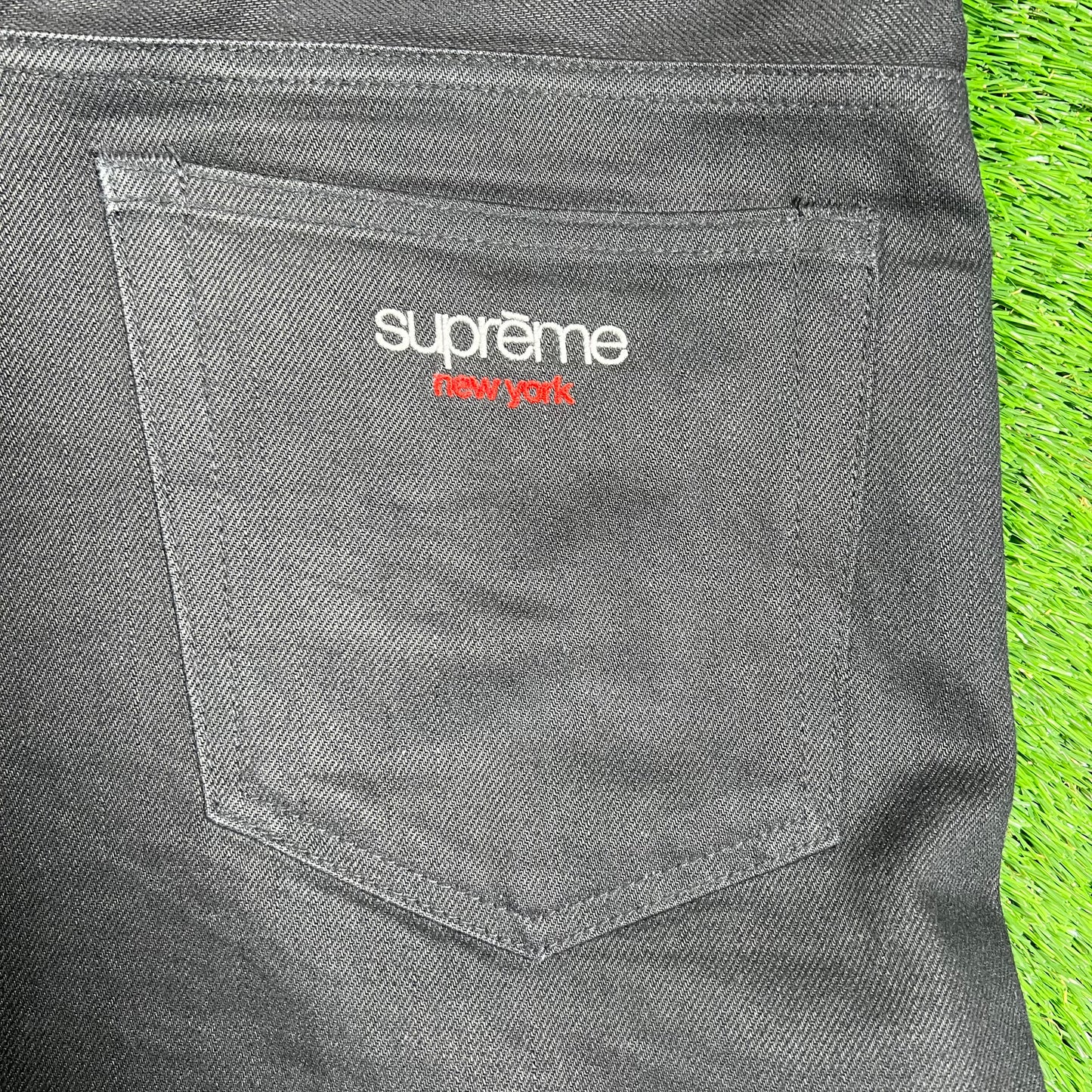 Supreme Baggy Rigid Selveged Black Denim Size 32 USED x16303