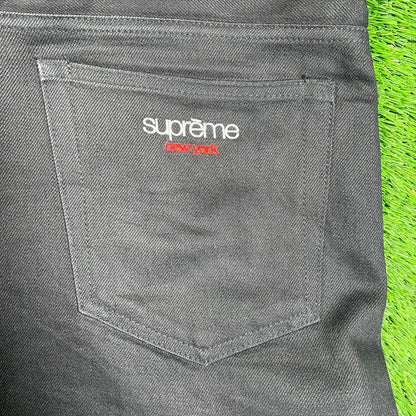 Supreme Baggy Rigid Selveged Black Denim Size 32 USED x16303