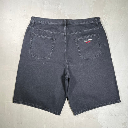 Supreme Baggy Black Denim Shorts (2024) Size 38 USED x18781