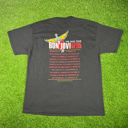 2013 Bon Jovi Because We Can Tour Black Tee Size XL USED v17280