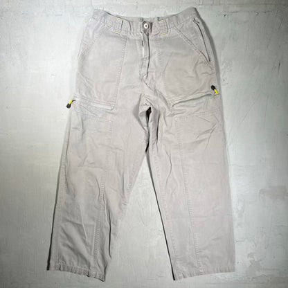 Y2K Trans Ride Double Knee Workwear Grey Pants Size 36 USED v20149