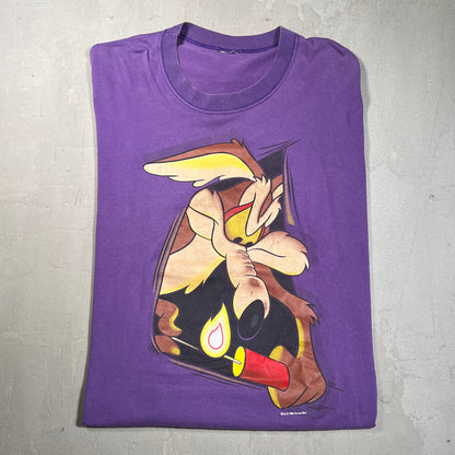 1990s Wile E Coyote Purple Tee Size XL USED v19394