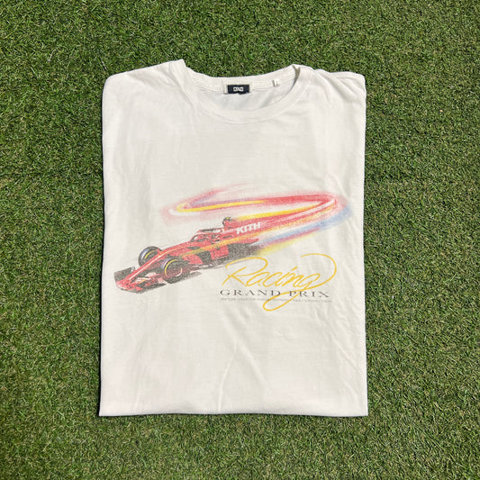 Kith Grand Prix Racing White Tee Size XL USED x13616