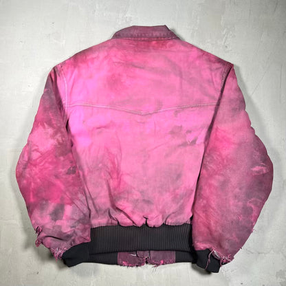 1990s Carhartt NRA Red Tie Dye Santa Fe Zip Up Jacket Size Large USED v20062