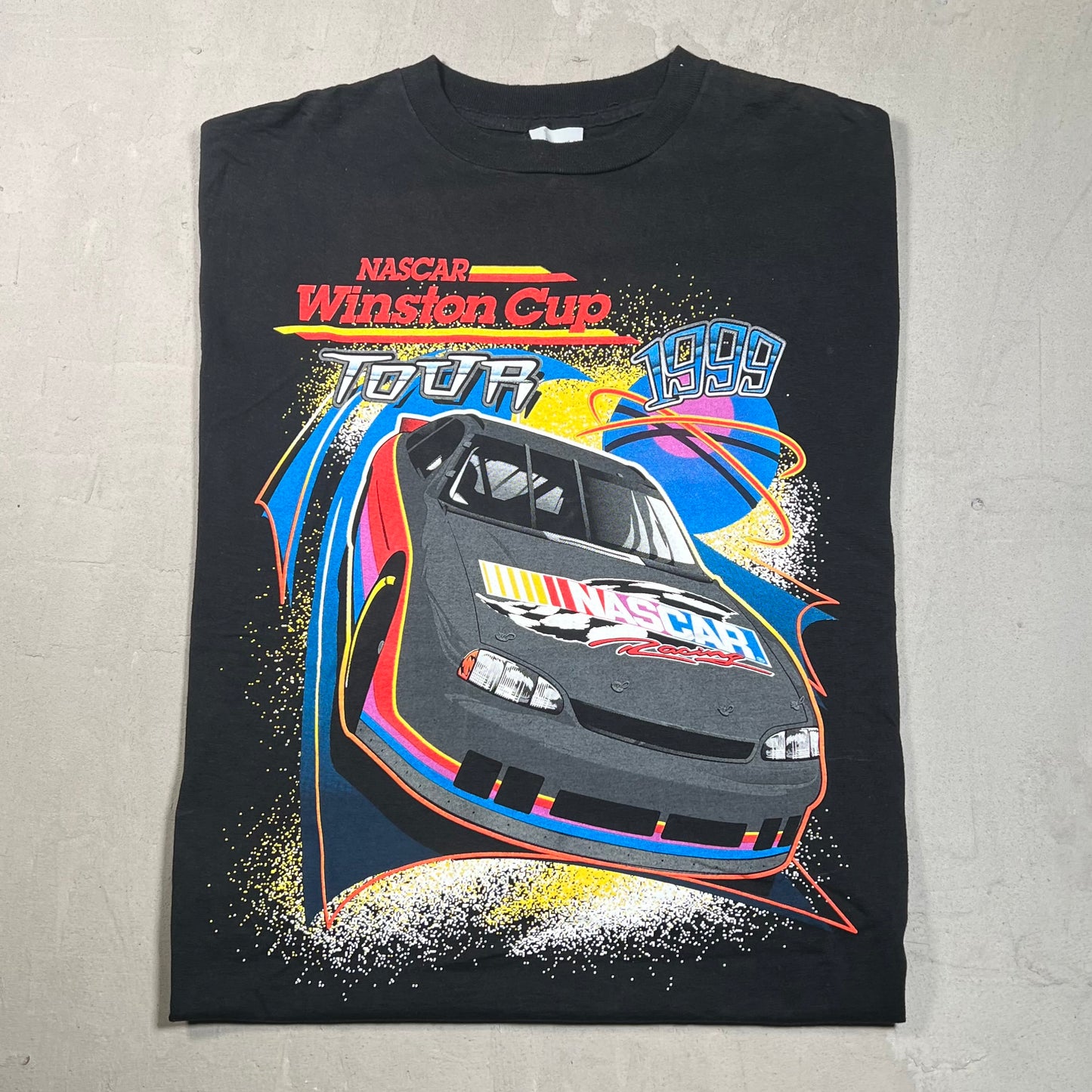 1999 Nascar Winston Cup Tour Racing Black Tee Size Large USED v15864
