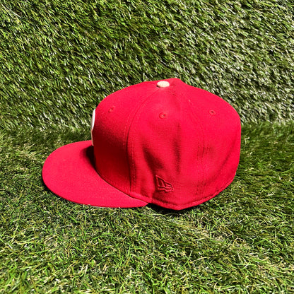 2008 New Era MLB World Series Red Hat Size 7 1/2 USED v15980