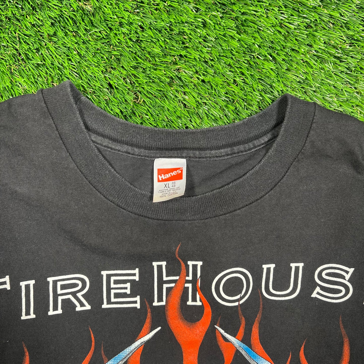 1991 FireHouse Rock World Tour Black Tee Size XL USED v18663